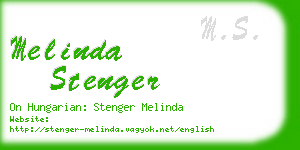melinda stenger business card